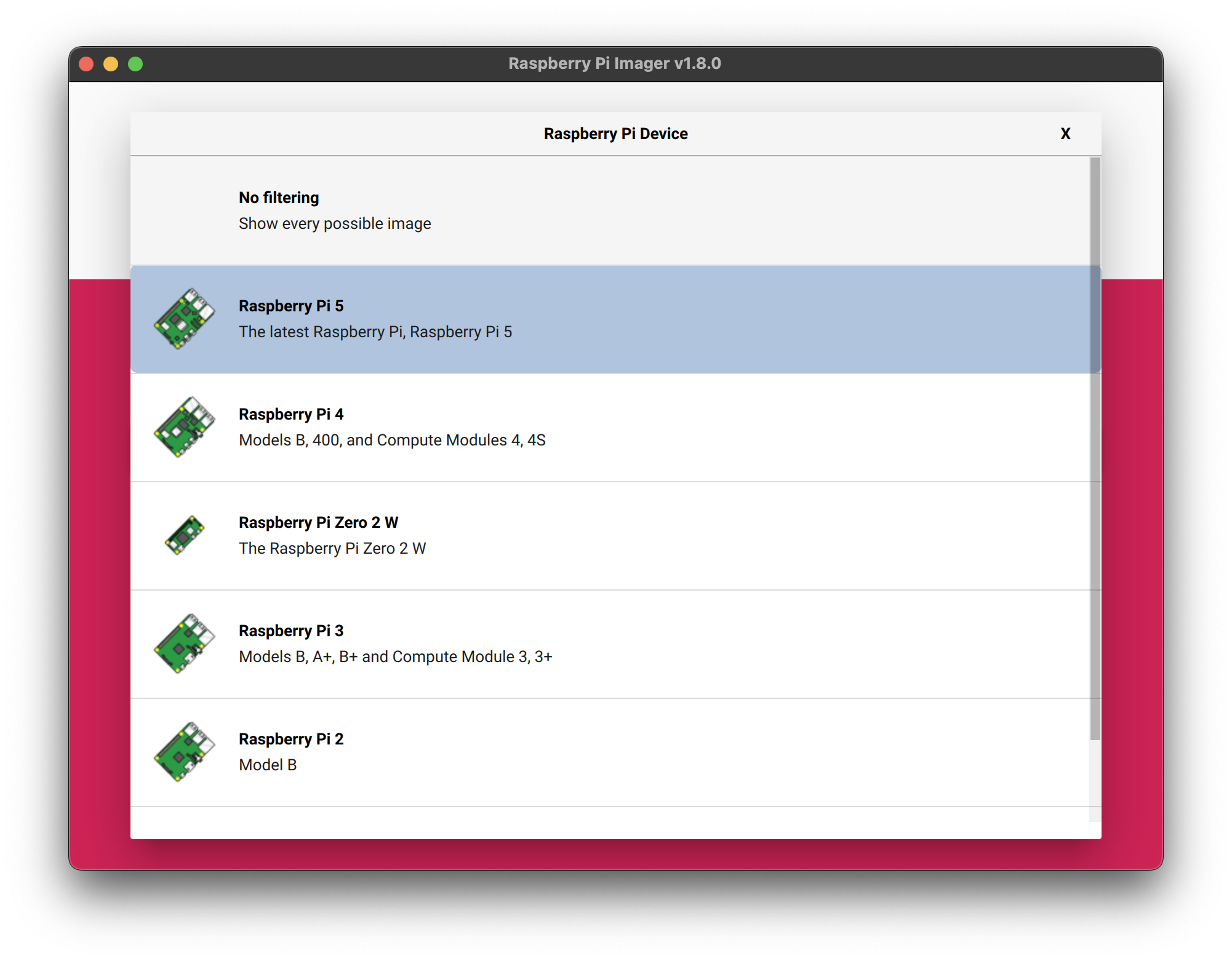 Choose Raspberry Pi Model