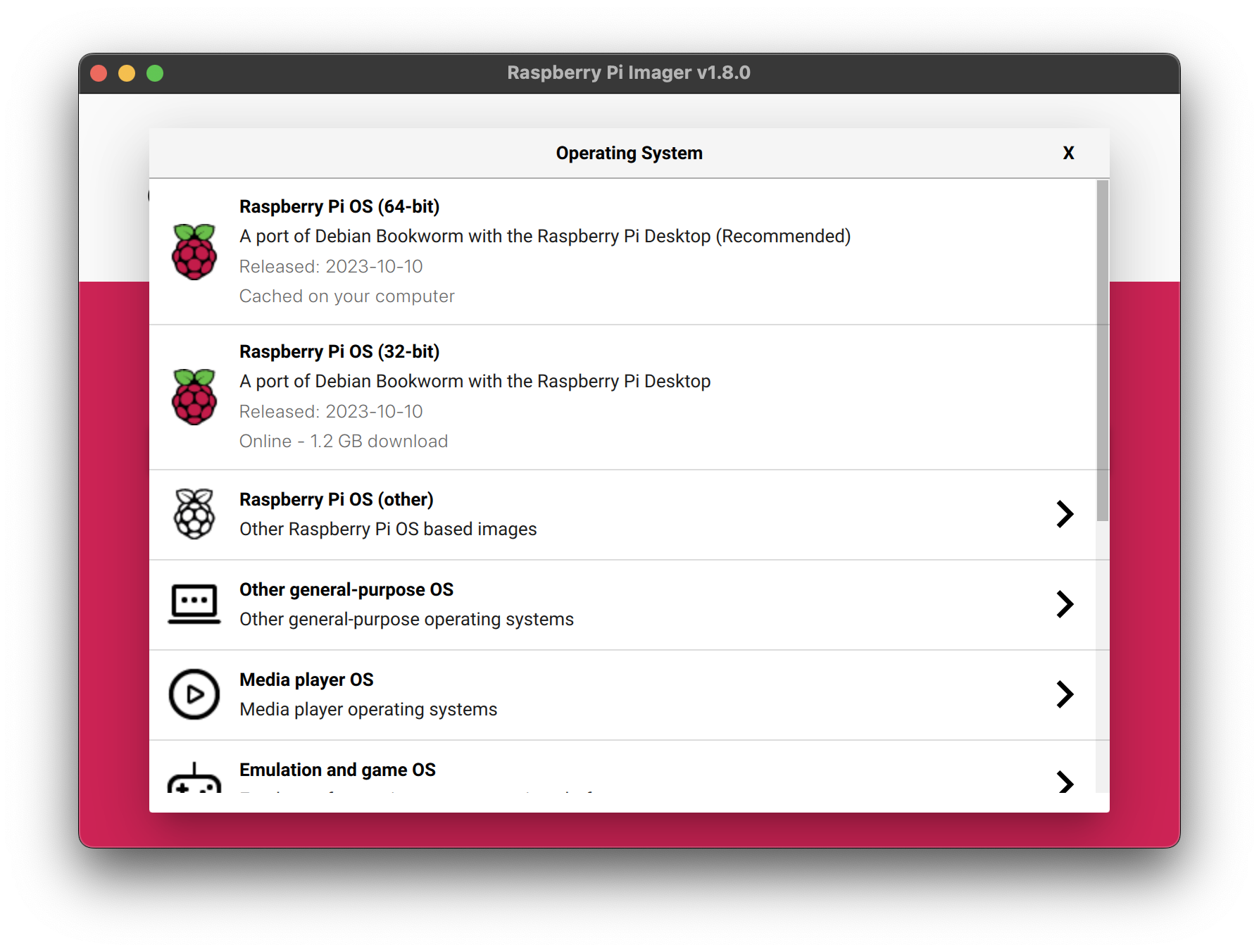 Select Raspberry Pi OS